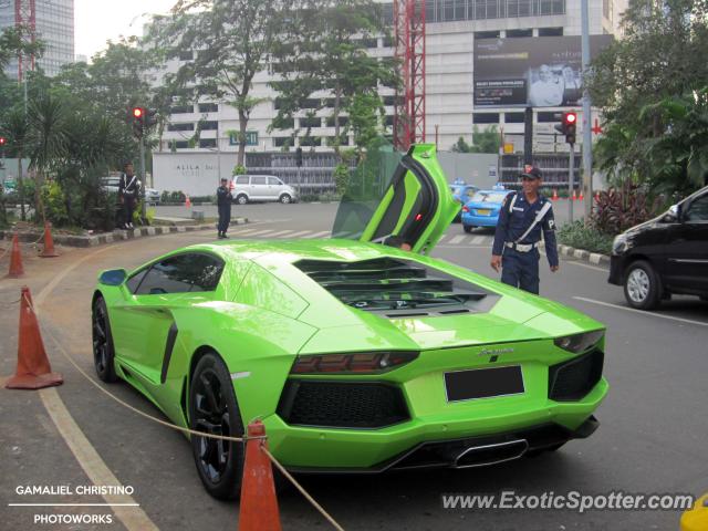 Lamborghini Aventador spotted in Jakarta, Indonesia