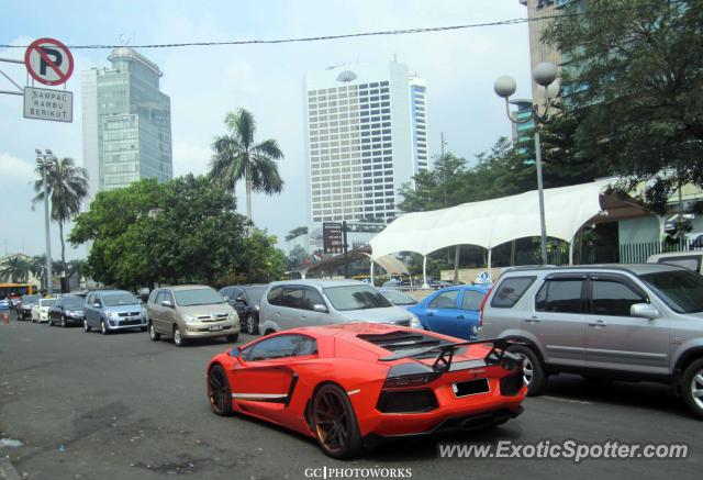 Lamborghini Aventador spotted in Jakarta, Indonesia