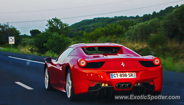 Ferrari 458 Italia spotted in A-50, France