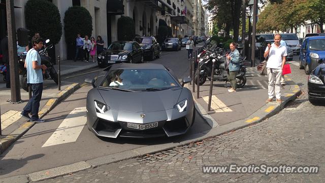 Lamborghini Aventador spotted in Paris, France