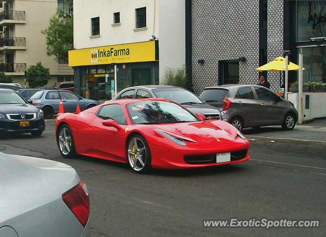 Ferrari 458 Italia spotted in Lima, Peru