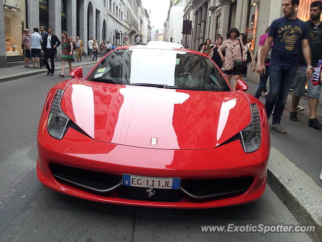 Ferrari 458 Italia spotted in Milano, Italy