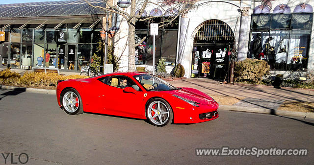 Ferrari 458 Italia spotted in Cherry Creek, Colorado