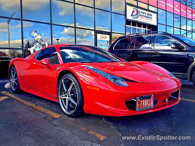 Ferrari 458 Italia spotted in Northbrook, Illinois