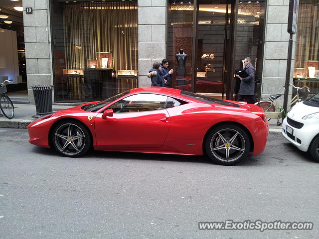 Ferrari 458 Italia spotted in Milano, Italy