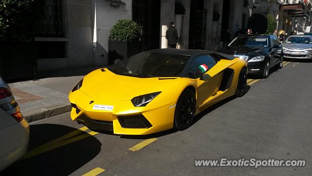 Lamborghini Aventador spotted in Paris, France