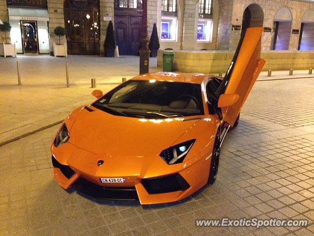 Lamborghini Aventador spotted in Paris, France