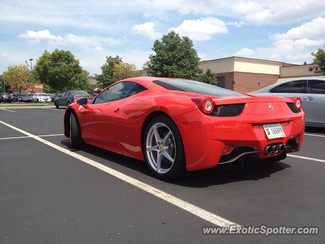 Ferrari 458 Italia spotted in Indianapolis, Indiana