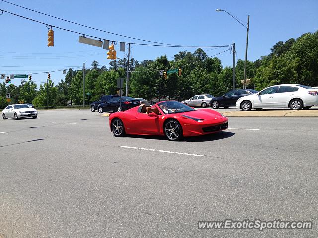 Ferrari 458 Italia spotted in Raleigh, North Carolina