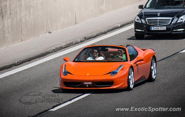 Ferrari 458 Italia spotted in A81, Germany