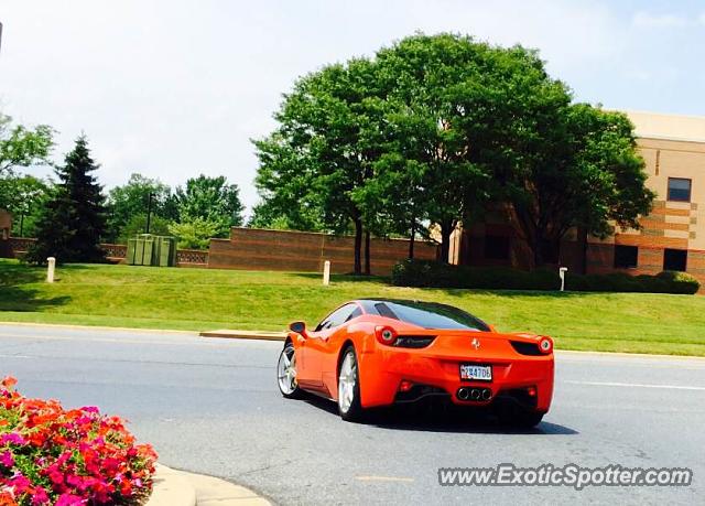 Ferrari 458 Italia spotted in Silver Spring, Maryland