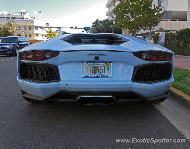 Lamborghini Aventador spotted in Miami Beach, Florida