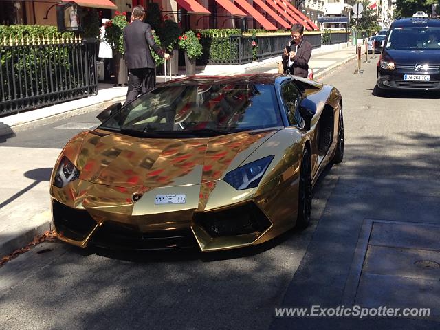 Lamborghini Aventador spotted in Paris, France