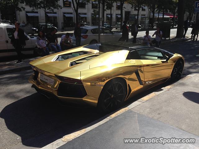 Lamborghini Aventador spotted in Paris, France