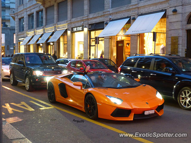 Lamborghini Aventador spotted in Milano, Italy