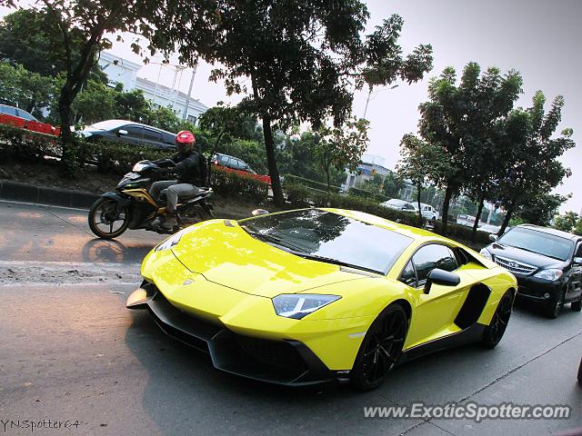 Lamborghini Aventador spotted in Jakarta, Indonesia