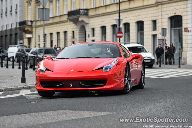 Ferrari 458 Italia spotted in Warsaw, Poland