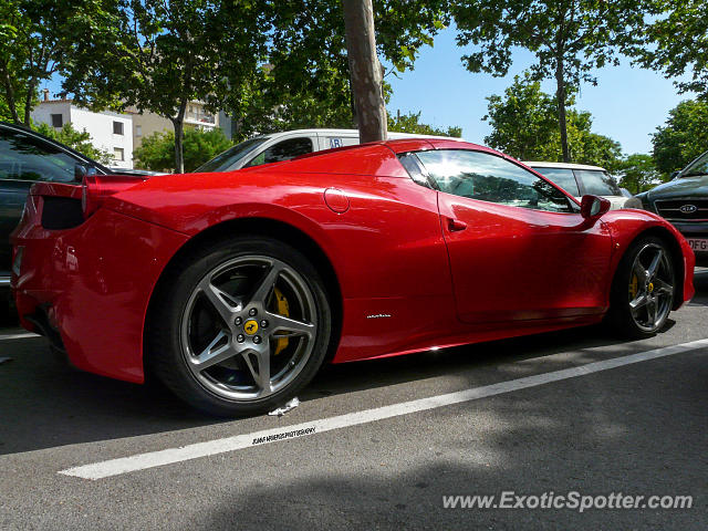 Ferrari 458 Italia spotted in Platja d'Aro, Spain