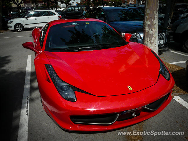 Ferrari 458 Italia spotted in Platja d'Aro, Spain