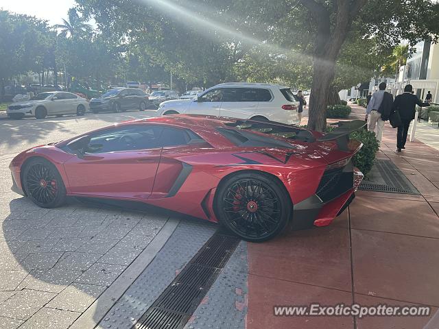 Lamborghini Aventador spotted in Miami Beach, Florida