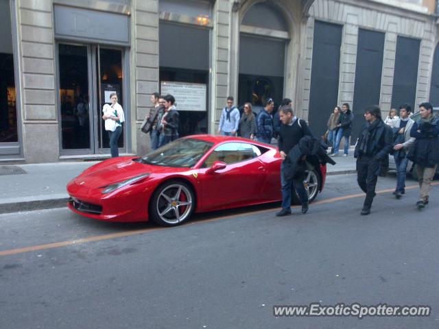 Ferrari 458 Italia spotted in Milano, Italy