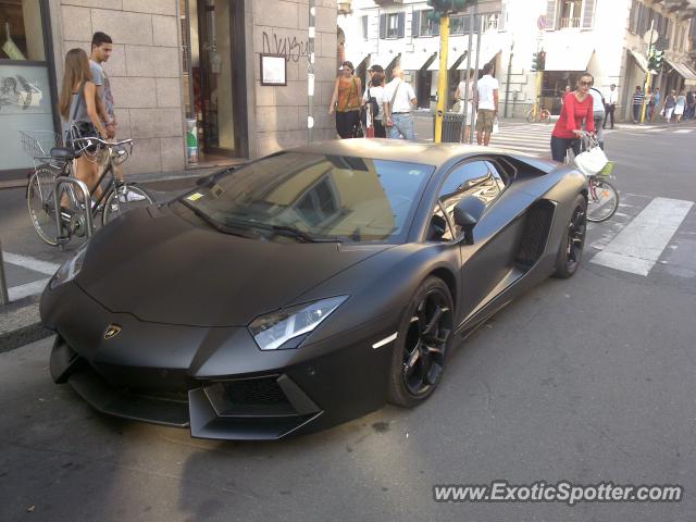 Lamborghini Aventador spotted in Milano, Italy