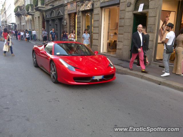 Ferrari 458 Italia spotted in Milano, Italy