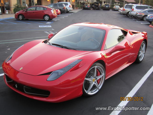 Ferrari 458 Italia spotted in Rancho Santa Fe, California