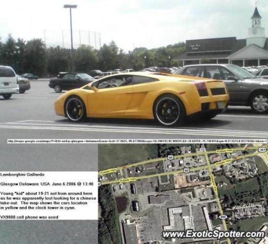 Lamborghini Gallardo spotted in Glasgow, Delaware