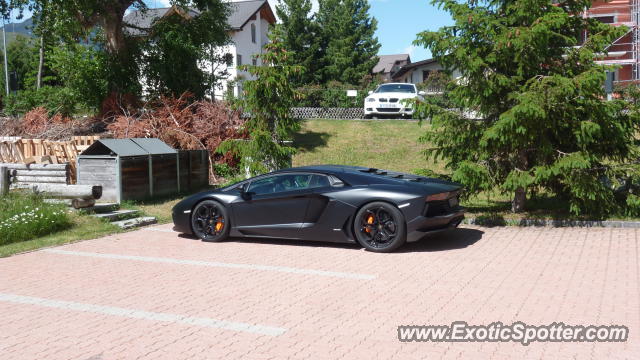 Lamborghini Aventador spotted in St Mortitz, Switzerland