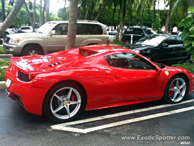 Ferrari 458 Italia spotted in Bal Harbour, Florida