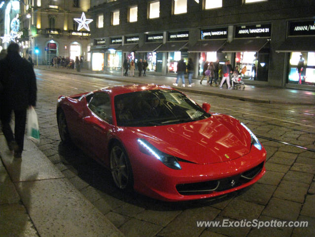 Ferrari 458 Italia spotted in Milano, Italy