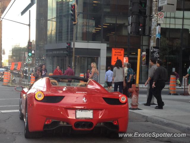 Ferrari 458 Italia spotted in Montreal, Canada